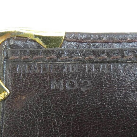 Auth CELINE Bifold Wallet Brown Leather/Goldtone - Picture 8 of 8